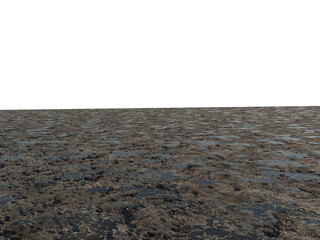 Muddy Foreground Floor with Perspective, Transparent Background PNG
