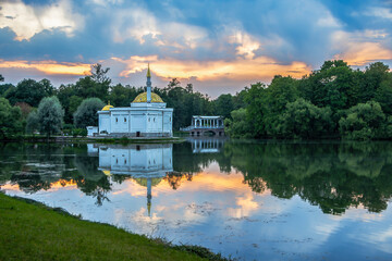 Wall Mural - Turkish bath in Catherine Park at sunset, Tsarskoye Selo (Pushkin), Saint Petersburg, Russia