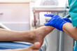 © javidestock - Close-up of a podiatry treatment. Selective focus