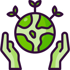 Wall Mural - Save Earth line icon