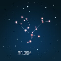 Wall Mural - constellation andromeda on the background of starry sky