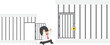 Businessman runing out from small cage to the bigger cage, VECTOR, EPS10
