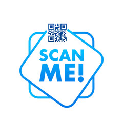 Poster - QR code for smartphone. Inscription scan me with smartphone icon. Qr code for payment. Vector illustration