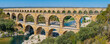 Panorama vom Aquädukt Pont du Gard zwischen Nimes und Avignon  in Frankreich