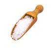 Sea salt on wooden scoop