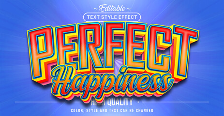 Poster - Editable text style effect - Perfect Happiness text style theme.