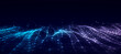 © Oleksii - Wave of particles and lines. Big data visualization. Abstract background with a dynamic wave. 3d rendering.