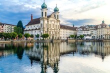 View Of The Town Of The Lucerne Switzerland On The Lake
