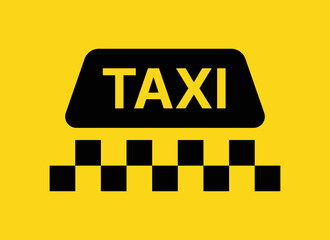 Poster - Taxi icon isolated on yellow background. Cab service sign illustration.