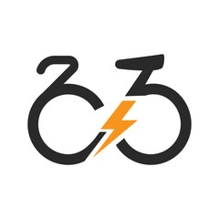 Canvas Print - Electric bicycle illustration logo