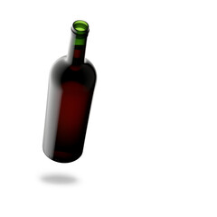 Wall Mural - Mockup. Clean red wine bottle with screw cap isolated on white background. 3d illustration