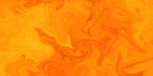 Fire Flames On A Orange Background With Luxurious Colorful Liquid Marble Surfaces Design. Abstract Color Acrylic Pours Liquid Marble Surface Design. Beautiful Fluid Abstract Paint Background.	
