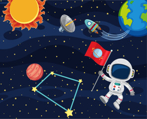 Wall Mural - cartoon space background template