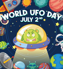 Wall Mural - World UFO Day Poster Design