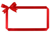 Fototapeta  - PNG. Ribbon frame and red bow.
