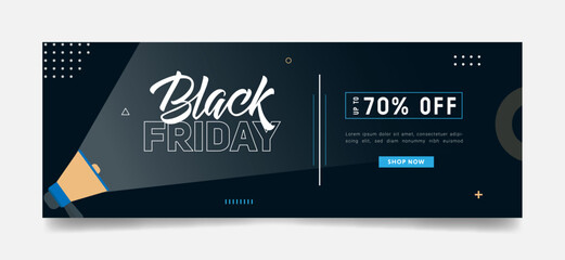 Wall Mural - black friday super sale offer banner for web ad