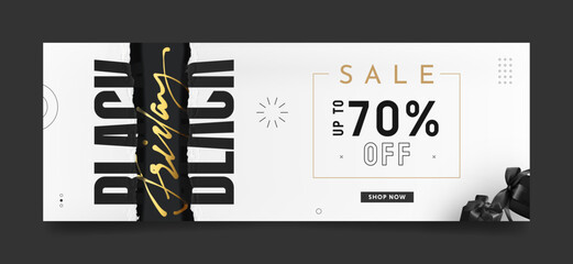 Wall Mural - black friday sale banner template for web ad or promotion