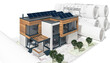 Bauplanung: modernes Einfamilienhaus mit Photvoltaik