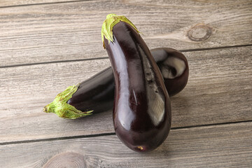 Two Fresh ripe black eggplants