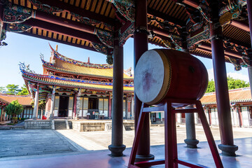 Wall Mural - Old building view of the Confucius Temple in Taipei, Taiwan. This is a historical heritage with a Chinese-style building that is over several hundred years old.