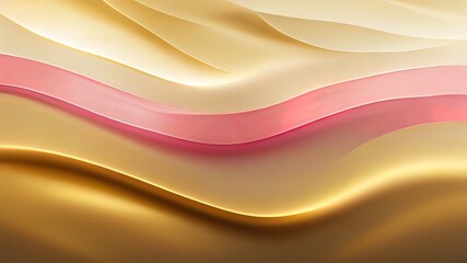 Wall Mural - Pink and gold abstract wallpaper. Luxury satin, fabric texture. High end fashion drapery, elegant textile. Shiny sily smooth backdrop. Empty background for beauty product. Soft modern 3d render.