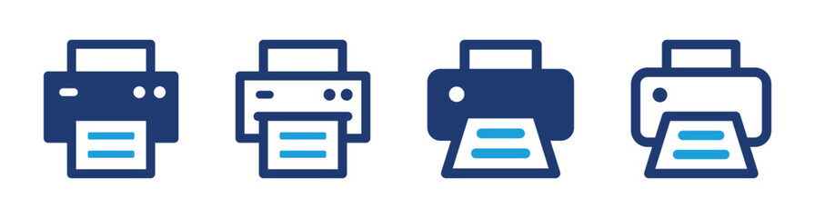 Poster - Printer icon set. Printout symbol. Printing machine icon template design.
