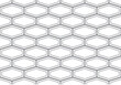 Honeycomb elongated shapes repeating pattern in double gray shades outline, geometric vector illustration