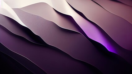 Wall Mural - Purple and black satin texture. Smooth 3d render of cloth, silk fabric. High quality, elegant background with shiny textile. Romantic backdrop, feeling of passion. Modern trendy curves, 4k background.