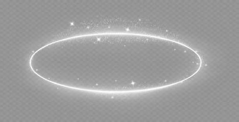 Wall Mural - oval frame with light effects.white frame. vector illustration, eps