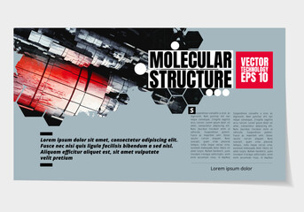Canvas Print - Elegant layout for business presentation with technology and science background, vector illustartion
