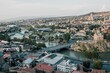 Aerial view of Old Town Tbilisi cityscape in Georgia