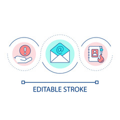 Poster - Emergency contacts loop concept icon. Phone numbers and emails. Crisis management plan abstract idea thin line illustration. Isolated outline drawing. Editable stroke. Arial font used