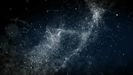 underwater particles on a black background in a loop. can be used as a background or overlay.