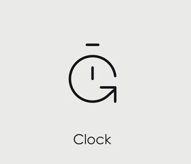 Poster - Clock vector icon. Editable stroke. Symbol in Line Art Style for Design, Presentation, Website or Mobile Apps Elements, Logo.  Timer symbol illustration. Pixel vector graphics - Vector