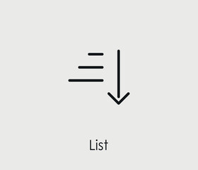 Poster - List vector icon. Editable stroke. Symbol in Line Art Style for Design, Presentation, Website or Mobile Apps Elements, Logo.  List symbol illustration. Pixel vector graphics - Vector
