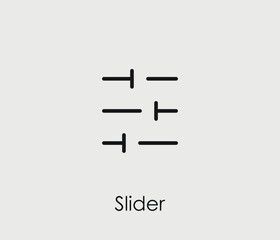 Poster - Slider vector icon. Editable stroke. Symbol in Line Art Style for Design, Presentation, Website or Mobile Apps Elements, Logo.  Slider symbol illustration. Pixel vector graphics - Vector