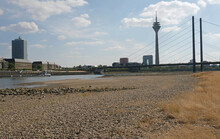 Climate Change - Dry Riverbed During A Severe Drought In Düsseldorf, Germany