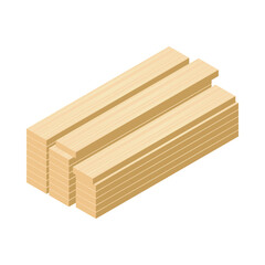 Canvas Print - Isometric Wooden Planks