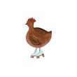 Illustration with chicken on roller skates. Brown farm animal on white background. For kids design, fabric, wallpapers, textile, nursing, paper, books, toys. Isolated