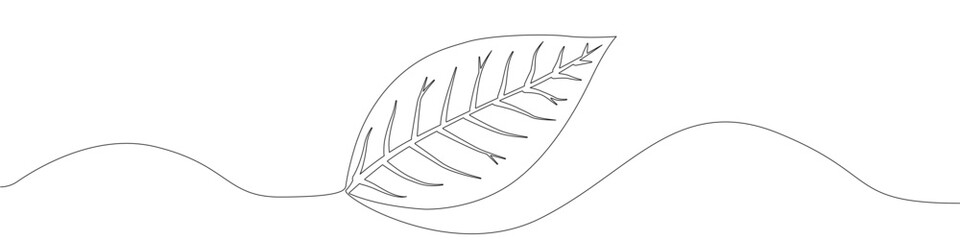 Poster - leaf icon line continuous drawing vector. one line leaf icon vector background. leaf icon. continuou