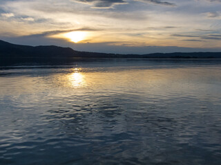  sunset over the lake Kochelsee