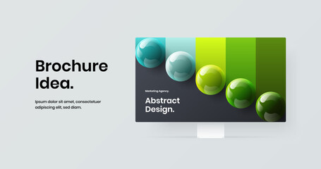 Minimalistic computer display mockup landing page concept. Abstract site screen design vector layout.