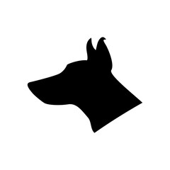 Wall Mural - Doberman silhouette black. Dog vector illustration