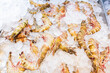 © shine - Pile of Giant tiger prawn on ice in fresh market for sale. Selective focus