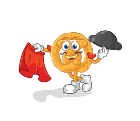 Poster - pretzel matador with red cloth illustration. character vector