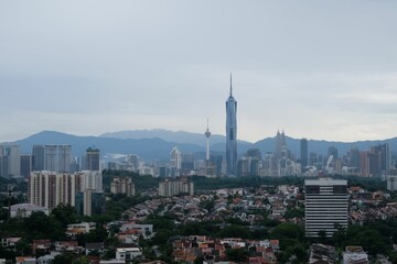 Beautiful shot of the Warisan Merdeka Tower in Malaysia