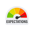 © DG-Studio - Business concept. Flat design. Flat icon with expectations indicaton light background for concept design.