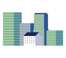 Sticker - buildings cityscape scene