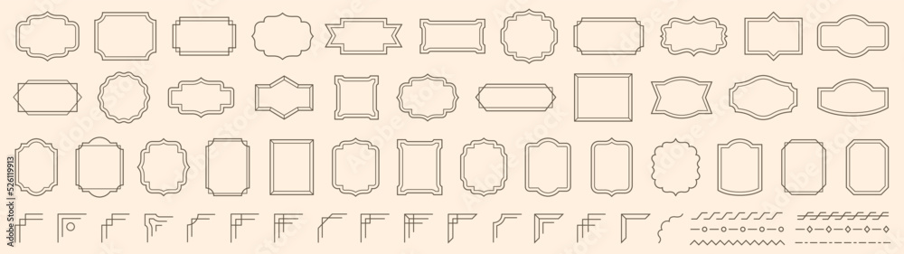 Vintage Frame, Border set. Old frames. Vintage elements. Vector