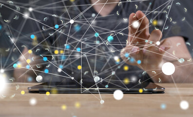 Aufkleber -  people network structure HR - Human resources management and recruitment